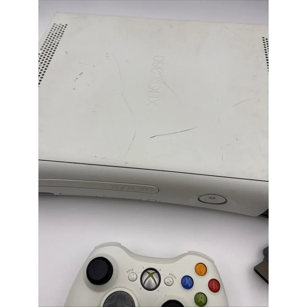 Microsoft Xbox 360 White Console Bundle Controller 16GB HDMI Tested Working